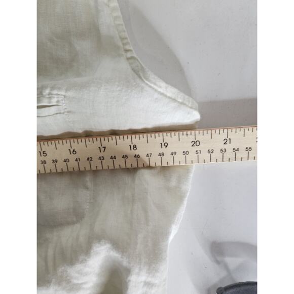 Canadienne Women Sleeveless 100% Linen Blouse Top Size Medium - Picture 4 of 5